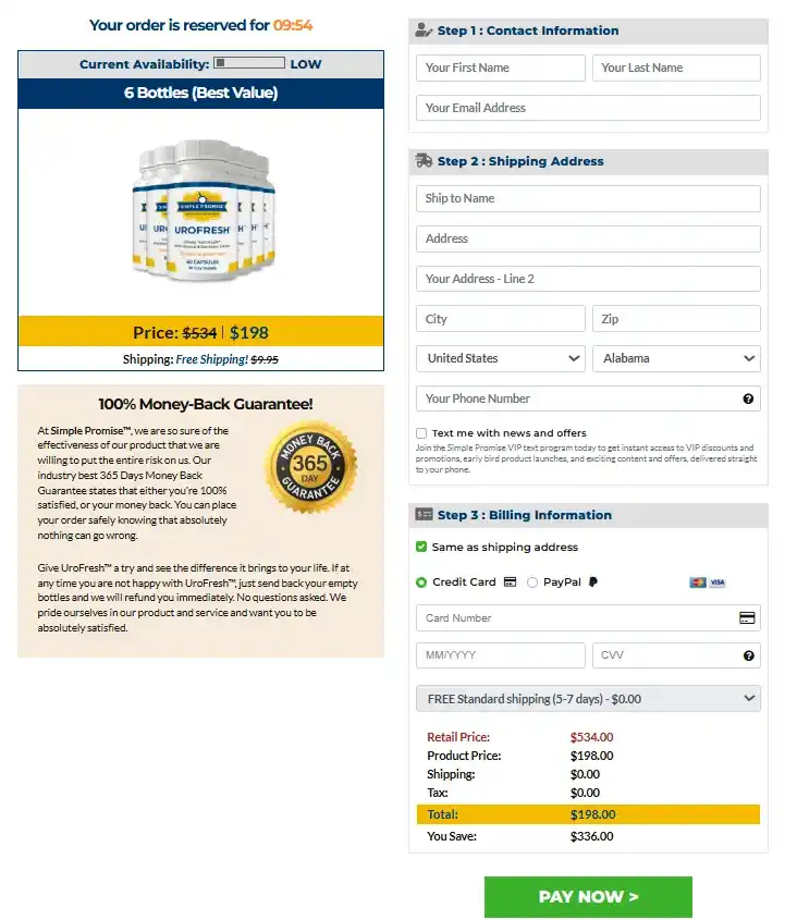 UroFresh UroFresh Order Page